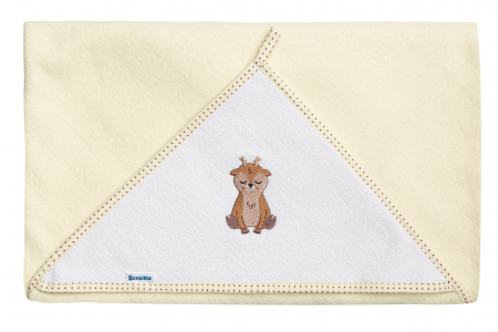 Prosop baie cu gluga Sensillo (bej/caprioara), 100x100 cm [2]