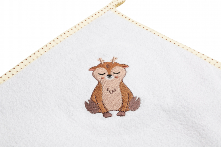 Prosop baie cu gluga Sensillo (bej/caprioara), 100x100 cm [1]