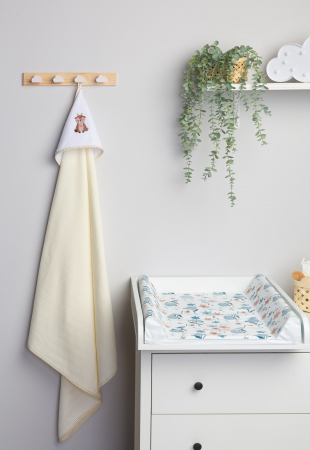 Prosop baie cu gluga Sensillo (bej/caprioara), 100x100 cm [4]