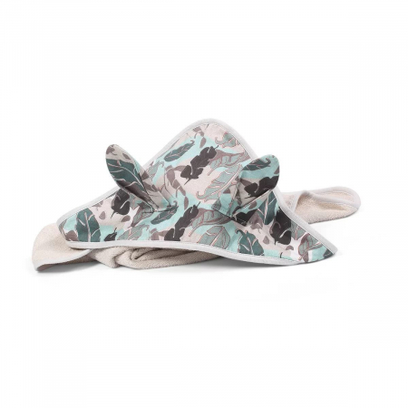 Prosop cu gluga si urechi, Babyono 100x100 cm (bej) [1]