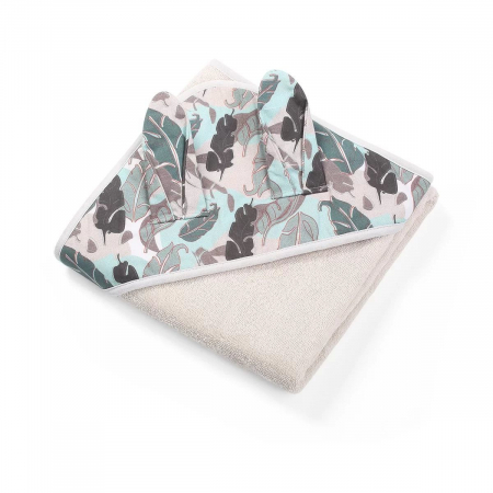 Prosoape - Prosop cu gluga si urechi, Babyono 100x100 cm (bej)