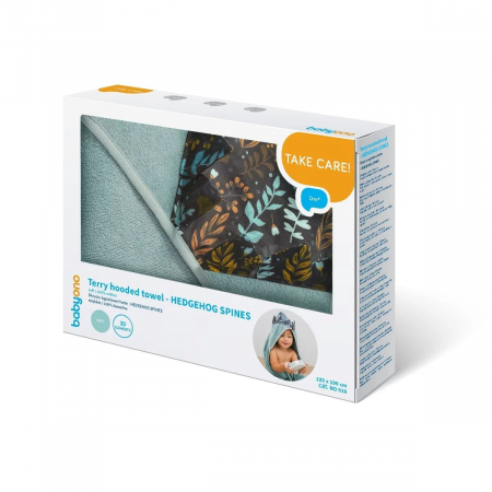 Prosop cu gluga si urechi, Babyono 100x100 cm (verde) [3]