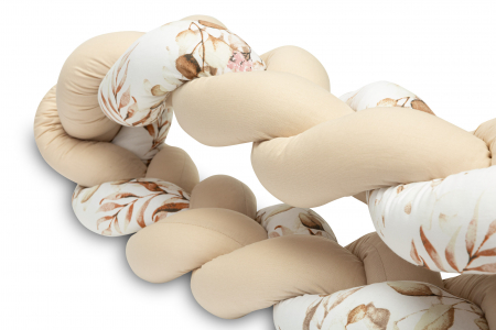 Protectie laterala patut impletita 210 cm (flori/bej) [3]