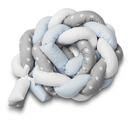 Protectie laterala patut impletita 210 cm (stele/bleu) [1]