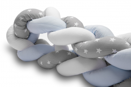 Protectie laterala patut impletita 210 cm (stele/bleu) [3]