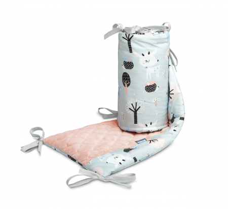 Protectie laterala patut, Plush Karo 180 x 30 cm (roz) [2]