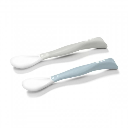 Castronele și tacâmuri - Set 2 lingurite flexibile 6+ (gri-bleu)