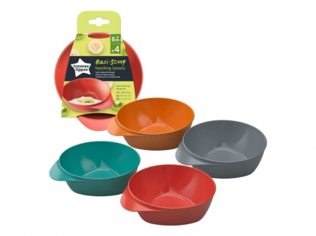 Castronele și tacâmuri - Set 4 castronele ergonomice 6+ Tommee Tippee Multicolor