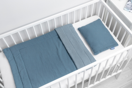 Set paturica + perna, muselina & bumbac (albastru) [3]