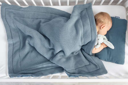 Set paturica + perna, muselina & bumbac (albastru) [5]