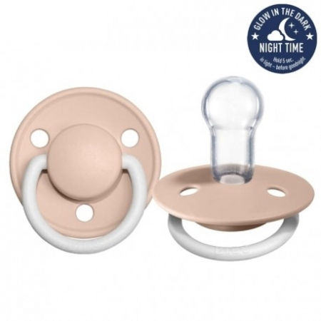 Suzete și accesorii - Suzeta BIBS De Lux fosforescenta 0-36, Blush Night