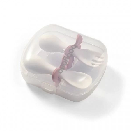 Tacamuri (lingurita & furculita) cu carcasa de depozitare 12+ (Roz) [3]