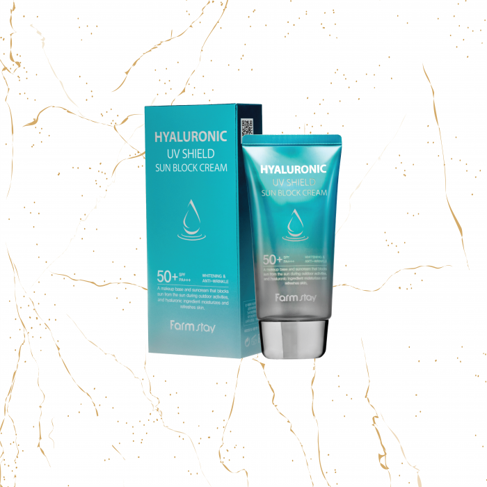 Crema de fata SPF cu acid hialuronic Farmstay Hyaluronic UV Shield Sun Block SPF 50+, 70 g [2]