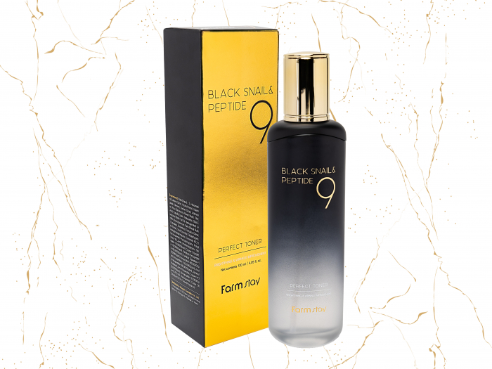 Toner de fata cu extract de melc negru Farmstay Black Snail & Peptide 9 Perfect, 120ml [2]