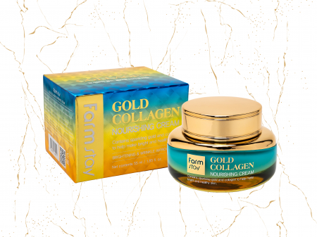 Crema de fata nutritiva cu colagen si aur Farmstay Gold Collagen Nourishing, 55ml [1]