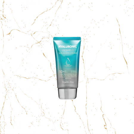 Creme coreene protectie solara - Crema de fata SPF cu acid hialuronic Farmstay Hyaluronic UV Shield Sun Block SPF 50+, 70 g