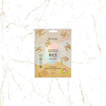 Masti coreene & Patch-uri ochi coreene - Masca de fata hidratanta SOQU Moisturising & Brightening Rice, 23 g