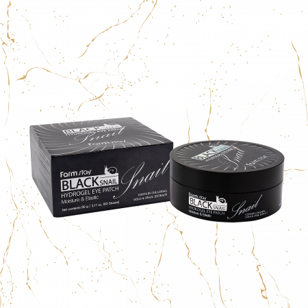 Masti coreene & Patch-uri ochi coreene - Patch-uri pentru ochi cu extract de melc negru Farmstay Black Snail Hydrogel, 90g