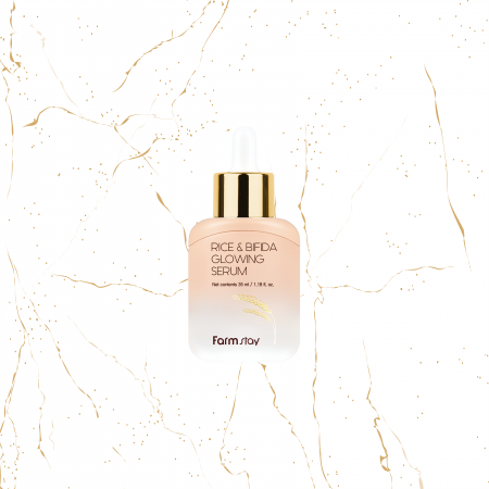 Seruri coreene - Ser de fata antirid Farmstay Rice & Bifida Complexion, 35 ml