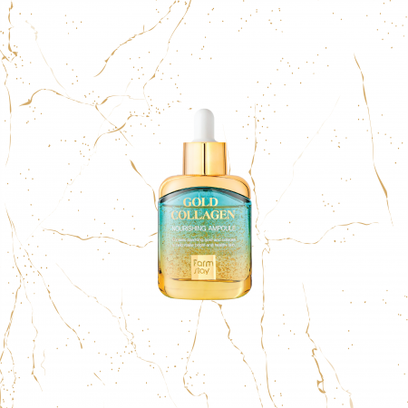 Seruri coreene - Ser de fata nutritiv cu colagen si aur Farmstay Gold Collagen Nourishing, 35 ml