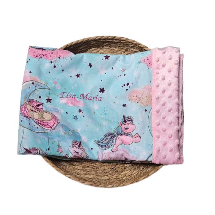 Paturica personalizata cu unicorni si glitter [2]