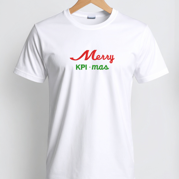 Tricou brodat Merry KPI-mas – Cadou amuzant pentru colegi de Craciun [1]