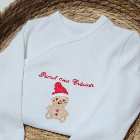 Tricouri si hanorace - Body de Craciun omulet de turta dulce – Primul meu Craciun