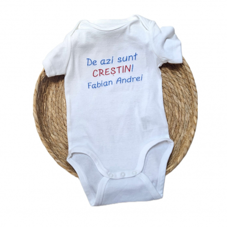 Tricouri aniversare - Body personalizat - De azi sunt crestin