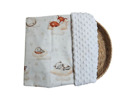 Paturici pentru copii - Paturica bebe personalizata cu animalute somnoroase