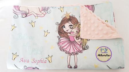 Paturici pentru copii - Paturica personalizata cu unicorni -Believe in Magic