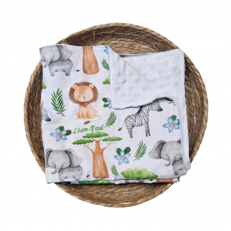 Paturici pentru copii - Paturica personalizata animalute SAFARI