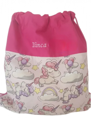 Rucsac cresa/gradinita unicorni pe fond roz [1]