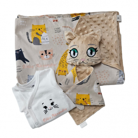 Cadouri Baby Shower - Set cadou Welcome Baby Pisicuta