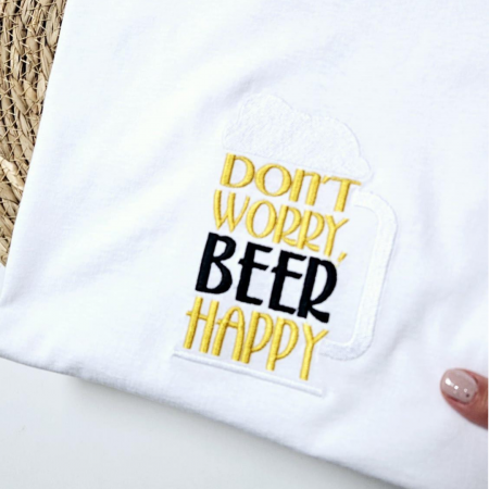 Tricou bărbați brodat cu mesaj amuzant despre bere [1]