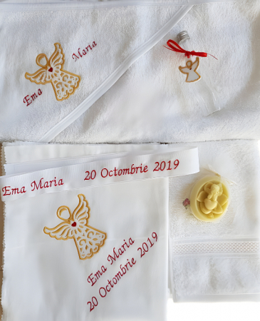 Articole Botez - Trusou Botez Personalizat Ingeras cu auriu