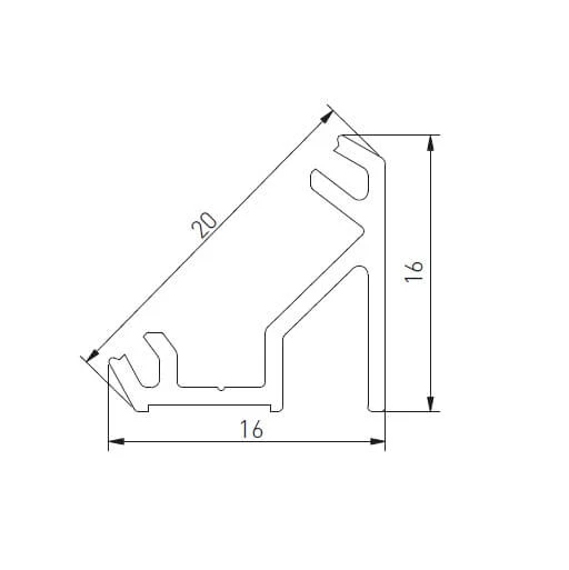 Profil LED triunghiular 45* GTV negru 3ml [2]