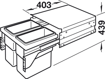 Cos gunoi dublu 1X19 si 1X30 LITRI HAILO EURO CARGO [2]