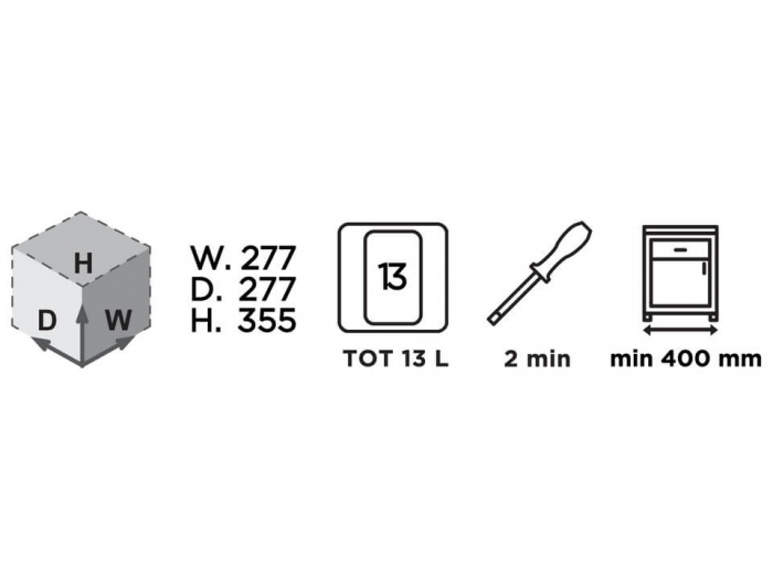 Cos gunoi plastic Alb 13L [2]