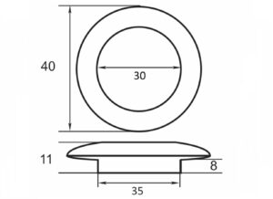 Maner INGROPAT ROTUND 16125 35mm Negru [2]
