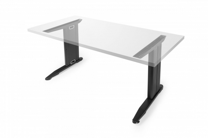 Picior birou doua laterale Negru mat [4]