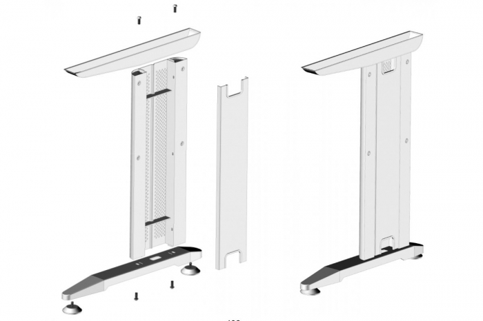 Picior birou doua laterale Gri [3]