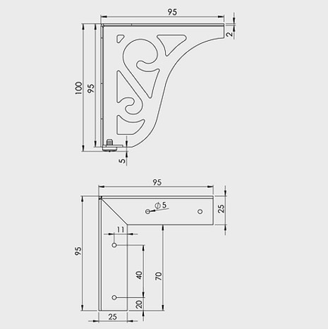 Picior KAX 100mm Aluminiu [2]
