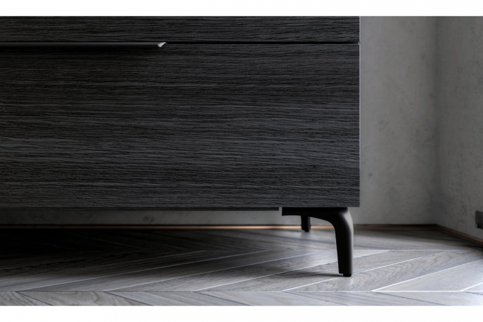 Picior mobila STABILIS, H=120mm, otel, Negru mat [3]