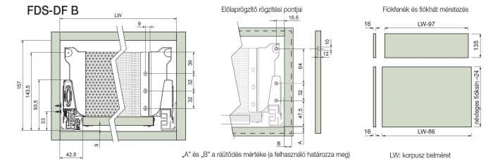 Sertar FDS 270 B cu 1 lonjeron 450mm [4]