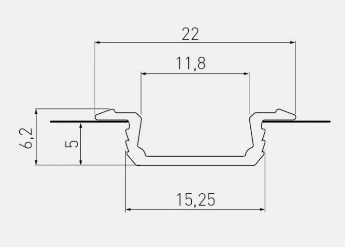 Profil LED incastrat GTV GLAX negru 3ml [2]
