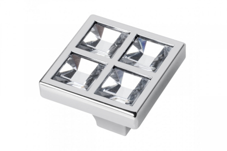 Butoni mobila - Buton CRISTAL patrat 27X27mm