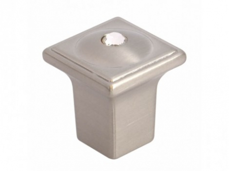 Butoni mobila - Buton cu insertie cristal Nichel satin