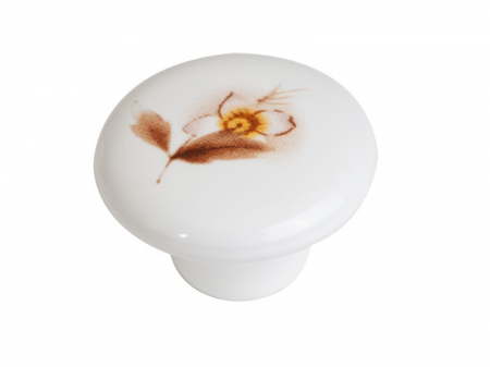 Butoni mobila - Buton floare maro portelan E039