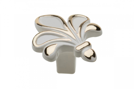 ACCESORII SI FERONERIE MOBILA - Buton mobila Royal Genova, Alb auriu