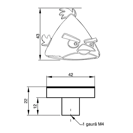 Buton puiusor angry birds cauciuc [1]